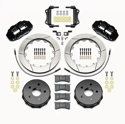 Wilwood Brakes 2007 - 2018 Jeep Forged Narrow Superlite 4R Big Brake Rear Brake Kit For OE Parking Brake - 140-13969 - GT Slotted / Red