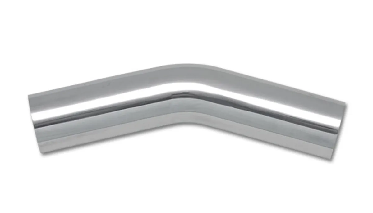 30 Degree Aluminum Bend; 1.5 in. O.D.; 2.25 in. Centerline Radius; 6.5 in. Leg Length From Tangent; 1.6MM Wall Thickness; 6063 Aluminum; Polished; product image