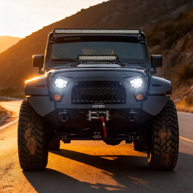 "Honey Comb 7"" 75W Cree LED Headlight DRL Hi/Lo Beam For 1997+ Jeep Wrangler JK/TJ/CJ/LJ/JL & Gladiator JT" product image