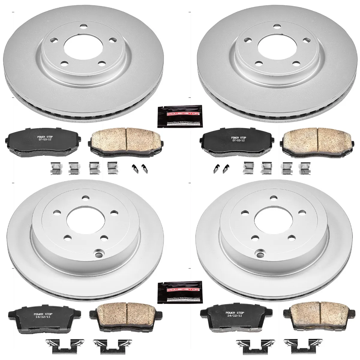 Z17 Geomet Coated Rotor Kit: Genuine Geomet Fully Coated Rotors; Ceramic Pads W/Hardware product image