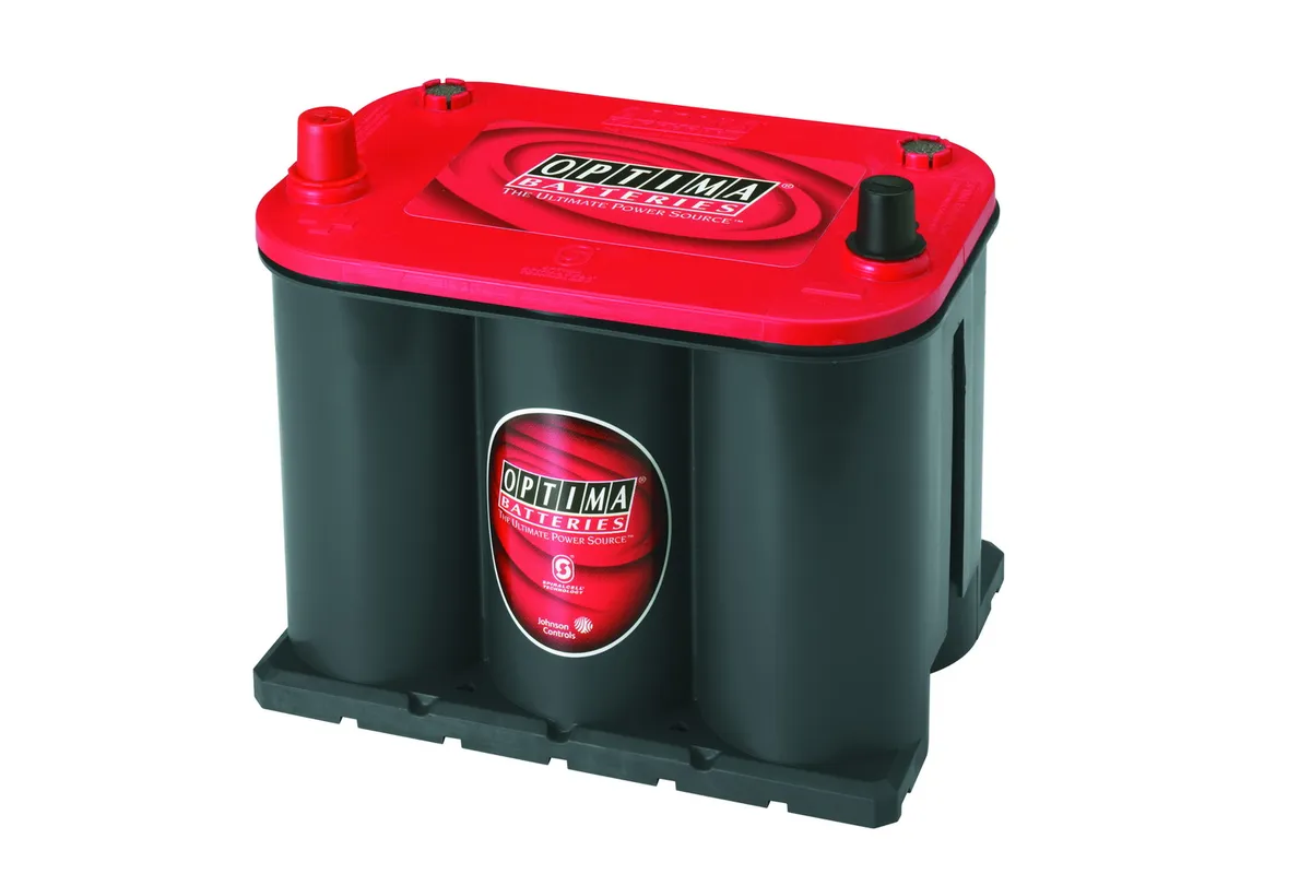 RedTop® Battery; UNBOXED; Group 25; Cold Crank Amps 720; Crank Amps 910; Reserve Capacity 90; Ampere Hour 44; Top Terminal; L-9 5/16 in.; W-6 3/4 in.; H-7 5/8 in.; product image