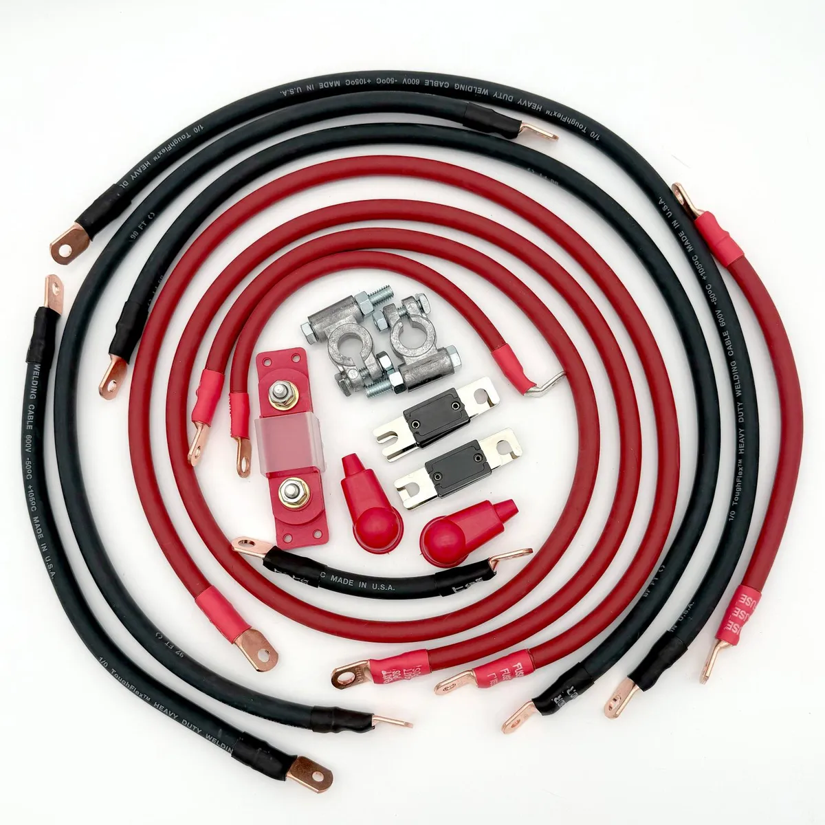 2018-2025 Jeep Wrangler JL Battery Cable Kit 2.0 Liter 1/0 Gauge Battery Cable Big7Kits product image