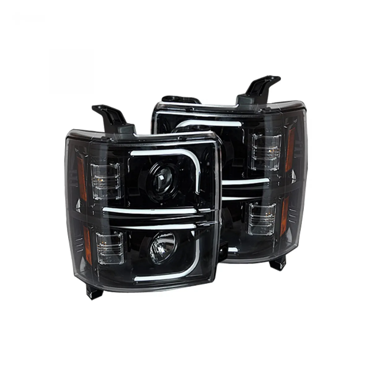 Chevrolet Silverado 25003500 Heavy Duty 14-19 3rd Gen Projector Headlights w Ultra High Power Smooth Oled Halos And product image