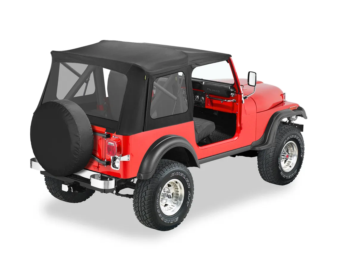 Black Denim Supertop Classic Supertop Classic Replacement Soft Top Jeep 76-95 CJ7 & Wrangler; No doors included; Clear side and rear windows product image