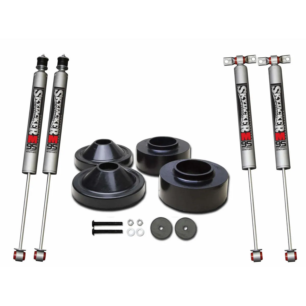 Polyurethane Spacer Leveling Kit 07-18 Wrangler JK 2 Inch Front Lift 3/4 Inch Rear Lift Incl. 2-Front M95 Shocks Skyjacker product image