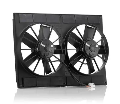 Be Cool 11 Inch Electric Dual Puller Fans Euro Black High Torque Be Cool Radiator