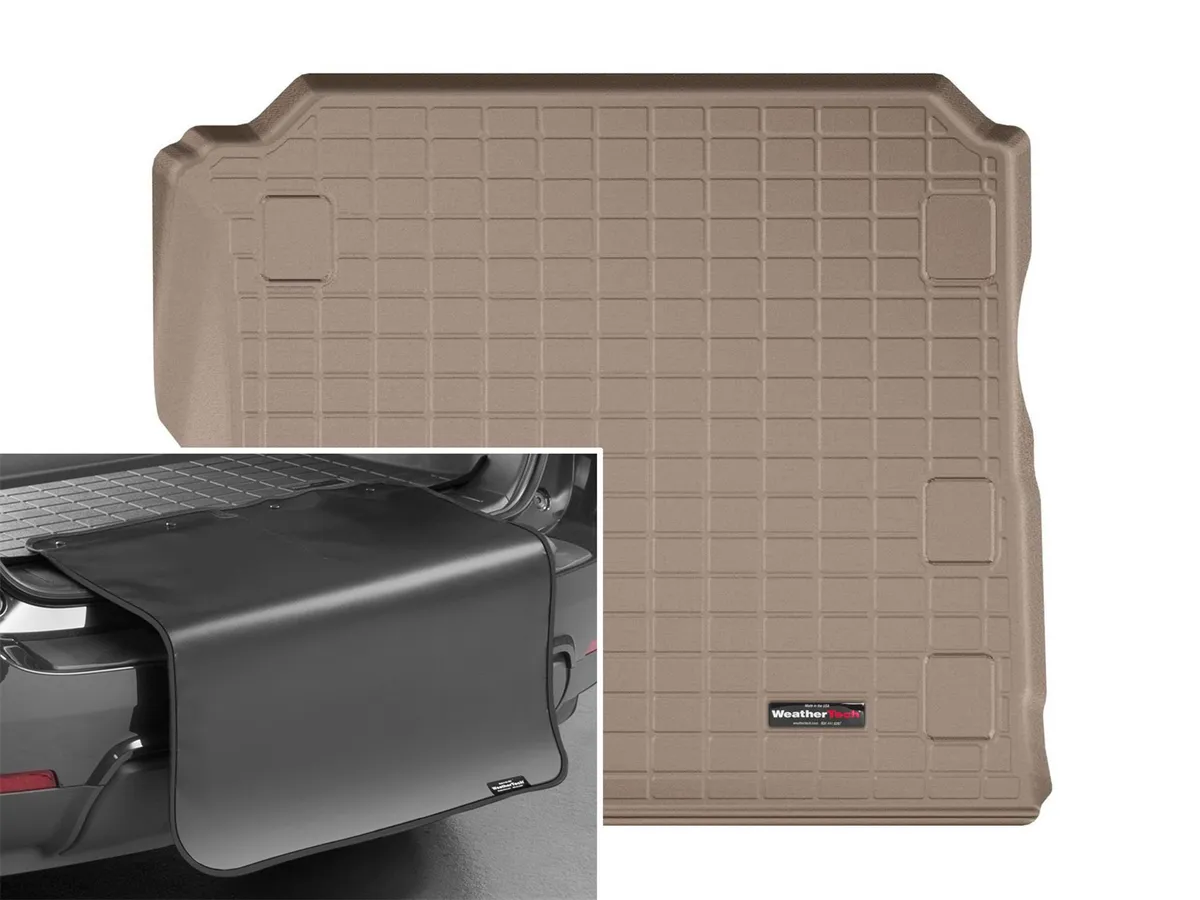 Weathertech 2018 + Jeep Wrangler Unlimited JL Cargo With Bumper Protector - Tan