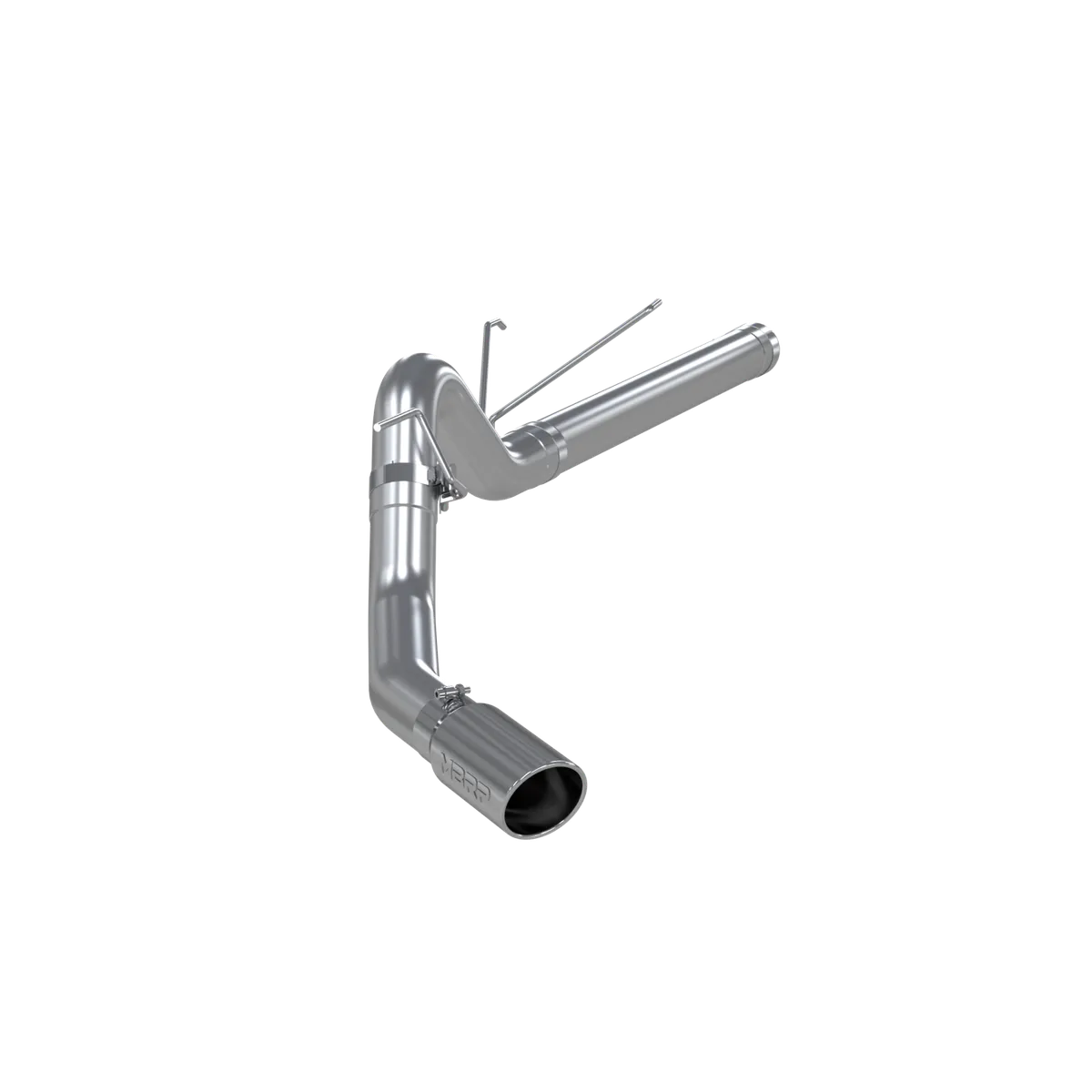 Armor Plus Filter Back Exhaust System; 4 in.; Incl. Ext. Pipe/Over Axle Tailpipe/Hardware/5 in. OD Tip; Single Side Exit; T409 Stainless Steel; product image