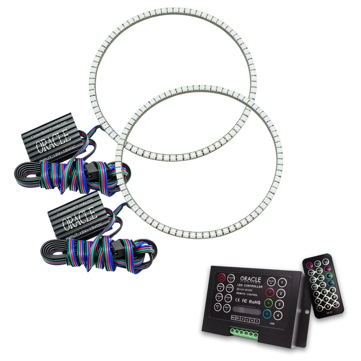 ORACLE Lighting 2007-2017 Jeep Wrangler JK LED Surface Mount Headlight Halo Kit product image