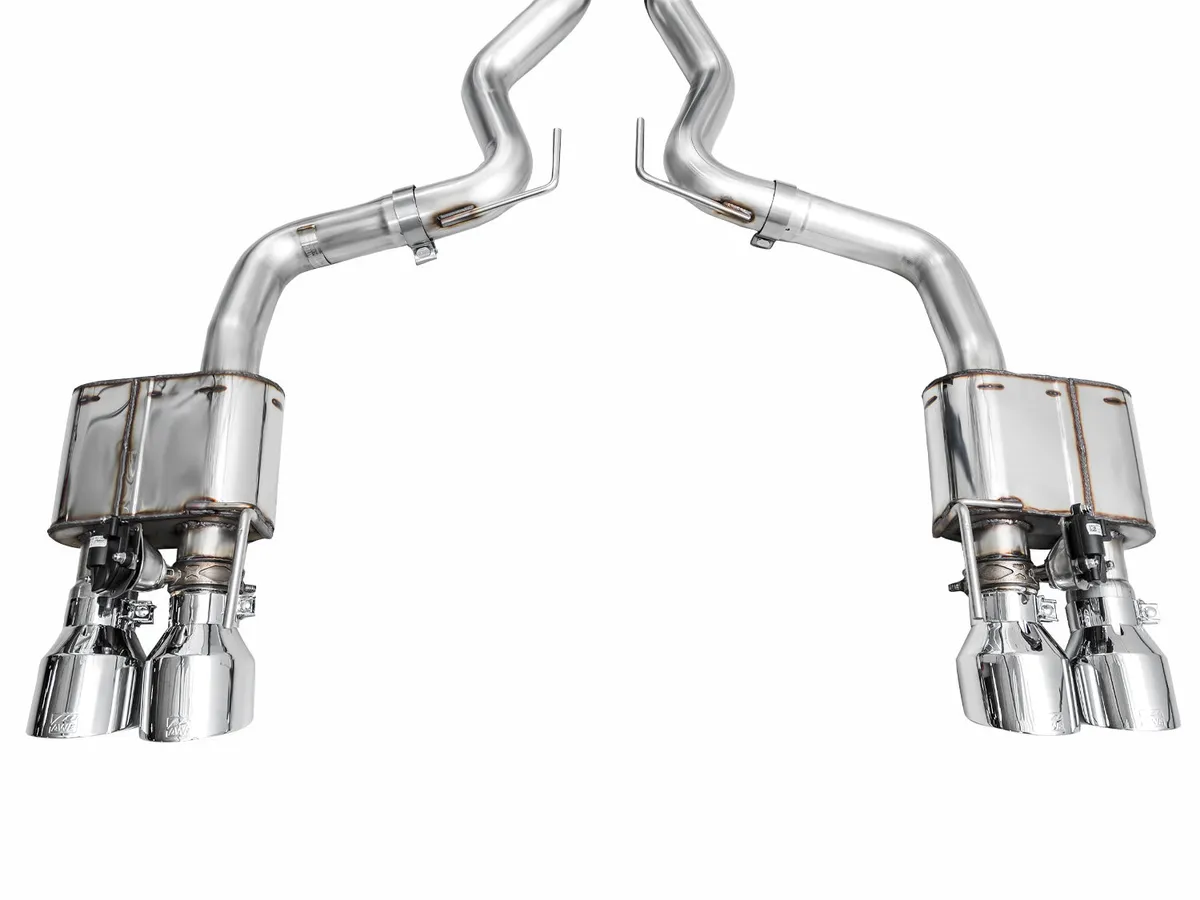 AWE SwitchPath™ Exhaust for S650 Ford Mustang GT Fastback - Quad Chrome Silver Tips product image