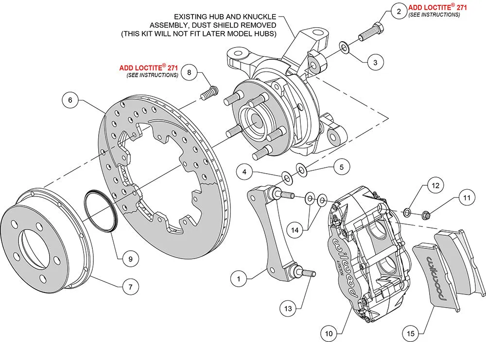 1984 - 2006 Jeep Forged Narrow Superlite 4R Big Brake Front Brake Kit (Hat) - 140-12576 product image