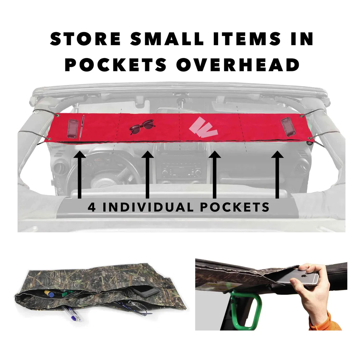 Interior Accessories 2007-2018 Cab Organizers Overhead Pocket Black product image