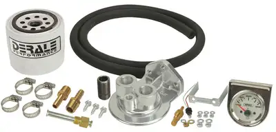 Derale Derale 13091 Single Mount 3/8 NPT Ports Up Remote Transmission Filter Kit, Premium
