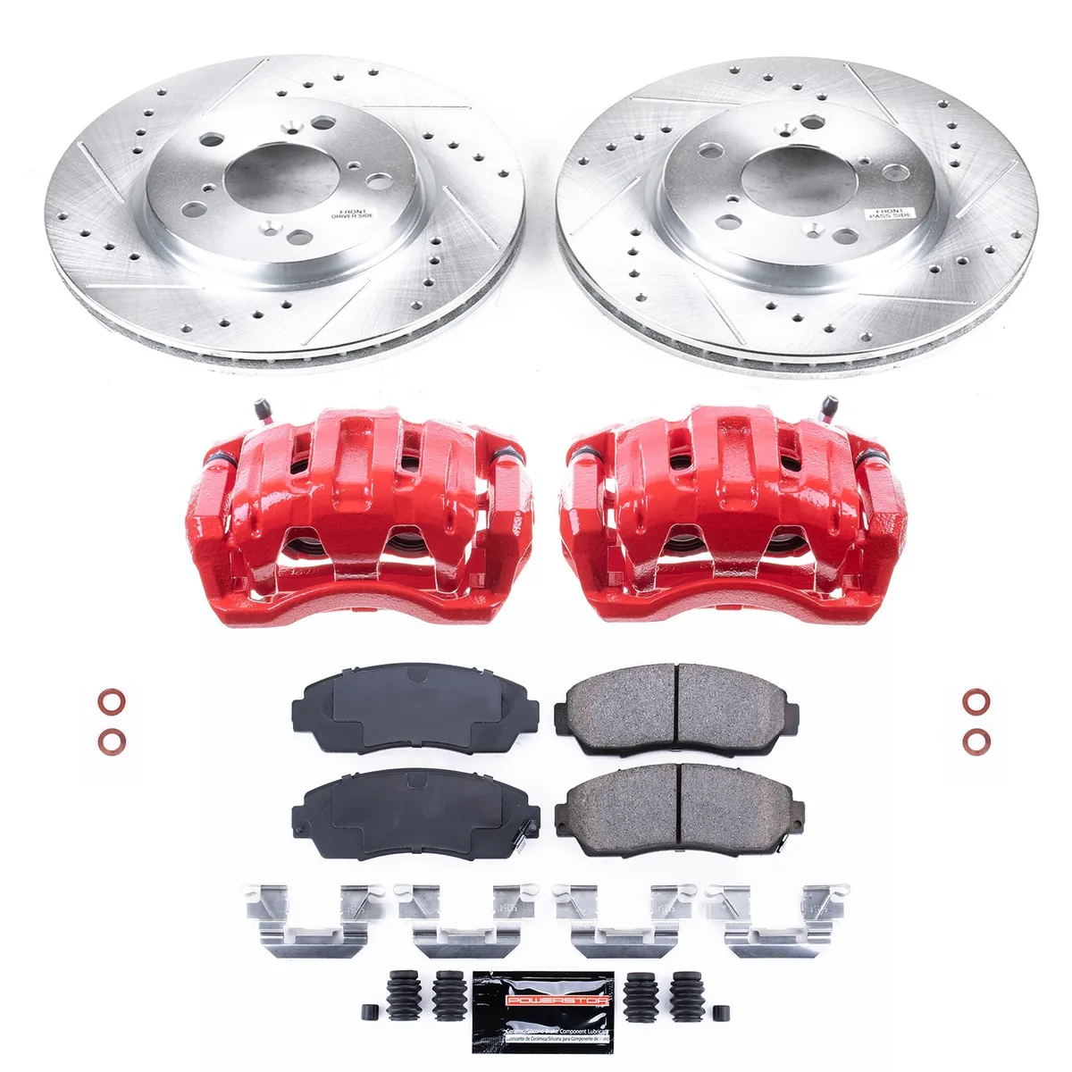 Z23 Evolution Sport Upgrade Kit: Drilled/Slotted Rotors; Carbon-Fiber Ceramic Pads; Powder Coated Calipers product image