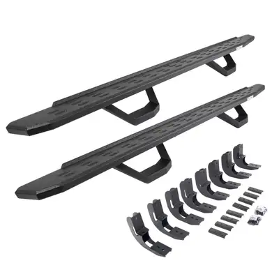 Go Rhino Go Rhino 6960488720T - RB30 Running Boards with Mounting Brackets & 2 Pairs of Drops Steps Kit - Protective Bedliner Coating