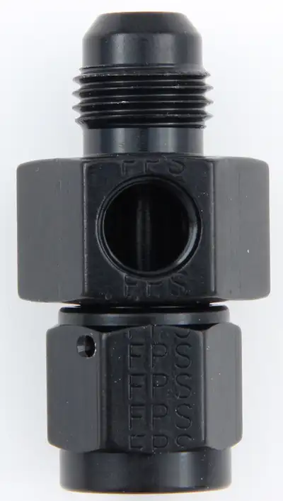 Fragola Performance Systems Inline Gauge Adapter #6 Male x #6 Fem Black