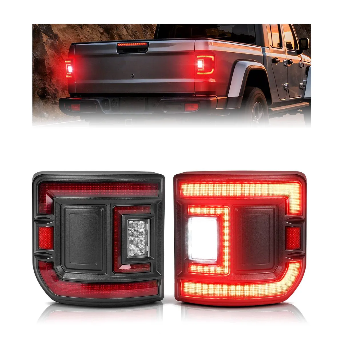 Premium Flush Mount LED Tail Lights for Jeep Gladiator JT 2020-2026 product image