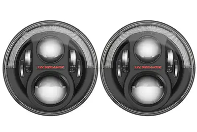 JW Speaker Corporation 8700 Evolution j2 Model 12v DOT LED High & Low Beam Headlights With Black Bezel(2 Light Kit)