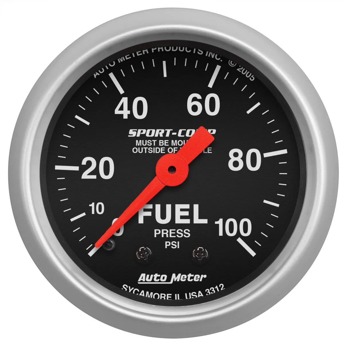 Gauge, Fuel Pressure, 2 1/16", 100psi, Mechanical, Sport-Comp product image