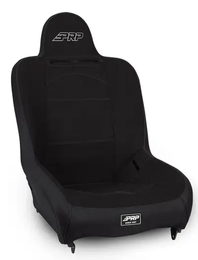 PRP Premier High Back Suspension Seat; All Black; Prp Silver Out Two Neck Slots