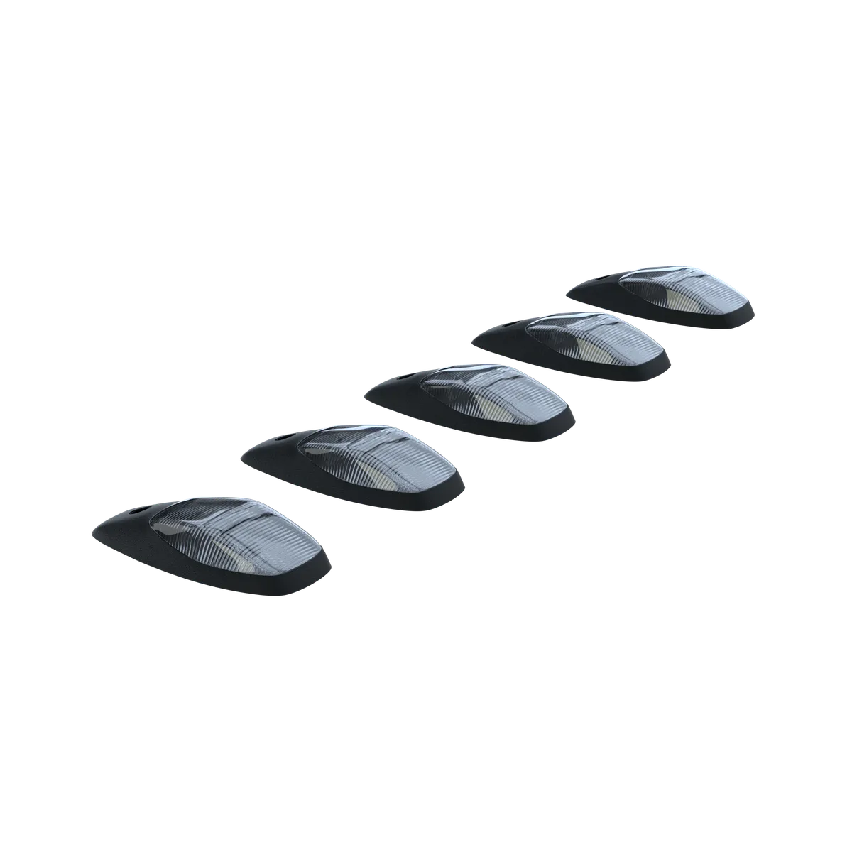 Dodge 19-23 RAM Heavy-Duty 2500 3500 5-Piece Set Smoked Cab Roof Light Lens With 2-Way Forward Rear Facing Amber Ultra High-Power Leds - Attn Plug-N-Play Replacement For OEM Factory Installed Cab Roof Lights product image