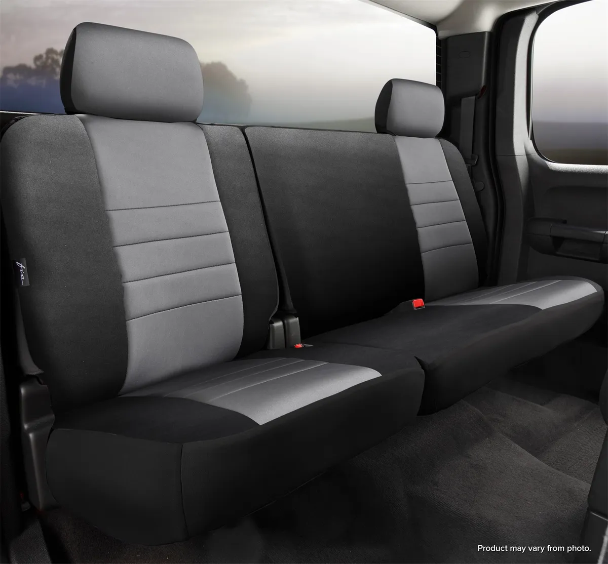 FIA NP92-26 GRAY NP90 Series - Neoprene Custom Fit Rear Seat Cover- Black/Gray Center Panel product image