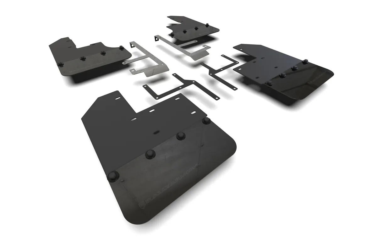 Rally Armor LLC Rally Armor MF104-BLK-MBK - 2019-25 Jeep JT Gladiator Mojave, Rubicon - Black Mud Flap/Metallic Black Logo