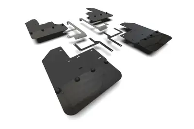 Rally Armor LLC Rally Armor MF104-BLK-MBK - 2019-25 Jeep JT Gladiator Mojave, Rubicon - Black Mud Flap/Metallic Black Logo