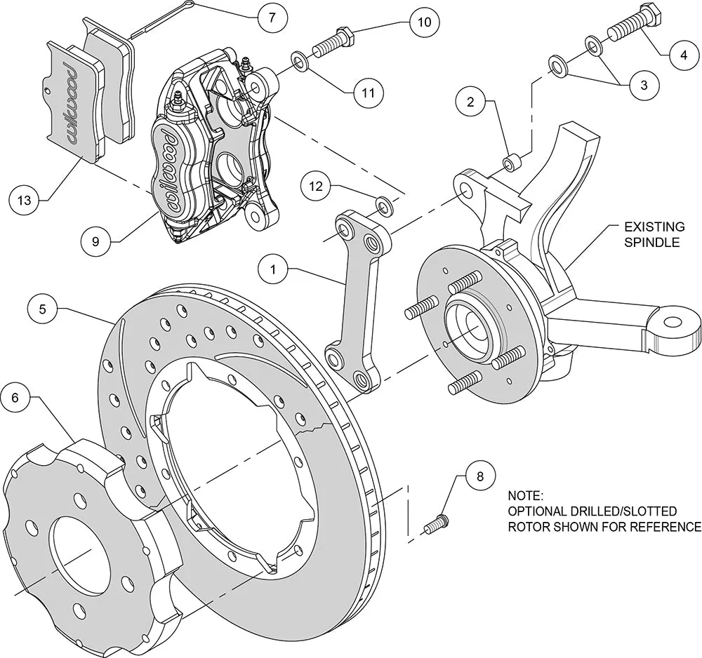 1988 - 2000 Honda Forged Dynalite Big Brake Front Brake Kit (Hat) - 140-8695 product image