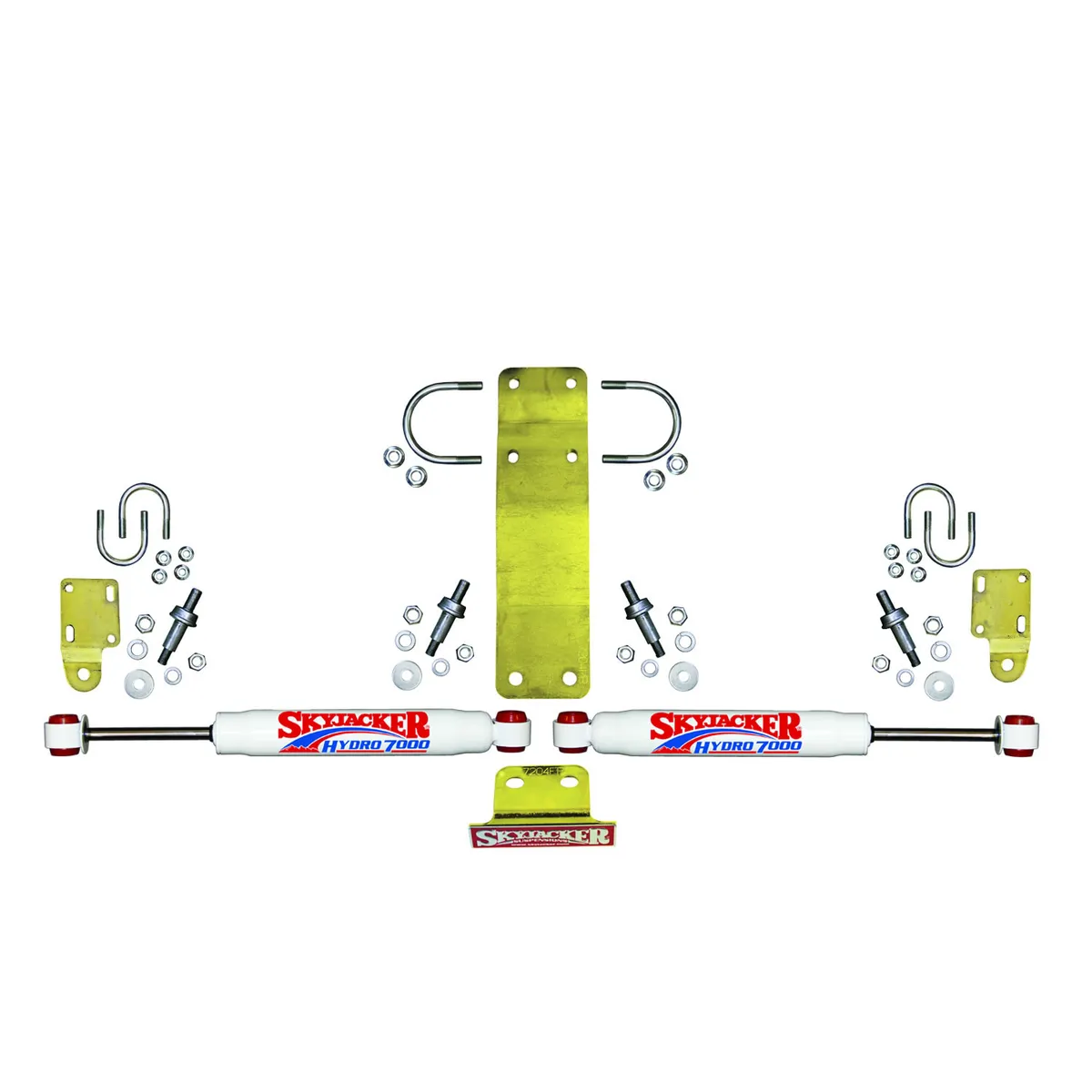 Skyjacker Steering Stabilizer Dual Kit Incl. Hydro 7000 Steering Dampners Brackets Hardware For Use w/OEM Diameter Tie Rod White Skyjacker