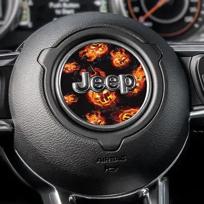 Under The Sun Inserts Flaming Pumpkins Steering Wheel Decal