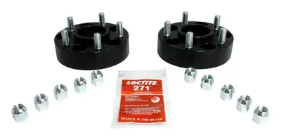 Crown Automotive Jeep Replacement Black Wheel Spacer Set 1-1/2" Wide Wheel Spacer Set (2 Pieces) w/ 5 on 4-1/2" Pattern;includes 2 Gloss Black Anodized Wheel Spacers And 10 Wheel Nuts;these Wheel Spacers Are Hub-Centric And Wheel-Centric;for Replacement Wheel Stud Order Dorman P/N: 610-18