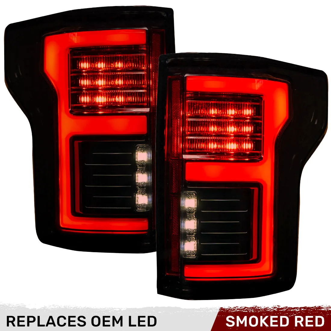 Ford F150 15-17 And Raptor 17-19 Replaces OEM LED Style Tail Lights w Blind Spot Warning System Oled Tail Lights - Cle product image