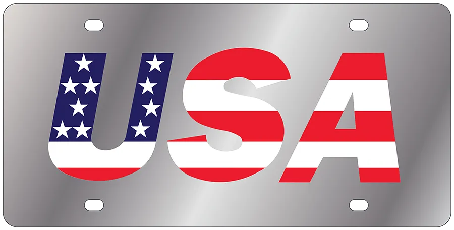 Eurosport Daytona Red White And Blue USA Stainless Steel Plate