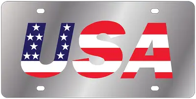 Eurosport Daytona Red White And Blue USA Stainless Steel Plate