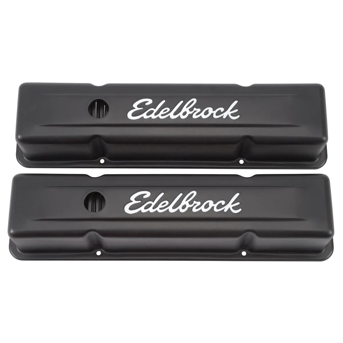 Edelbrock 4643 Signature Series Valve Covers, Black, Tall Profile, Chevrolet 262-400, '59-'86 product image