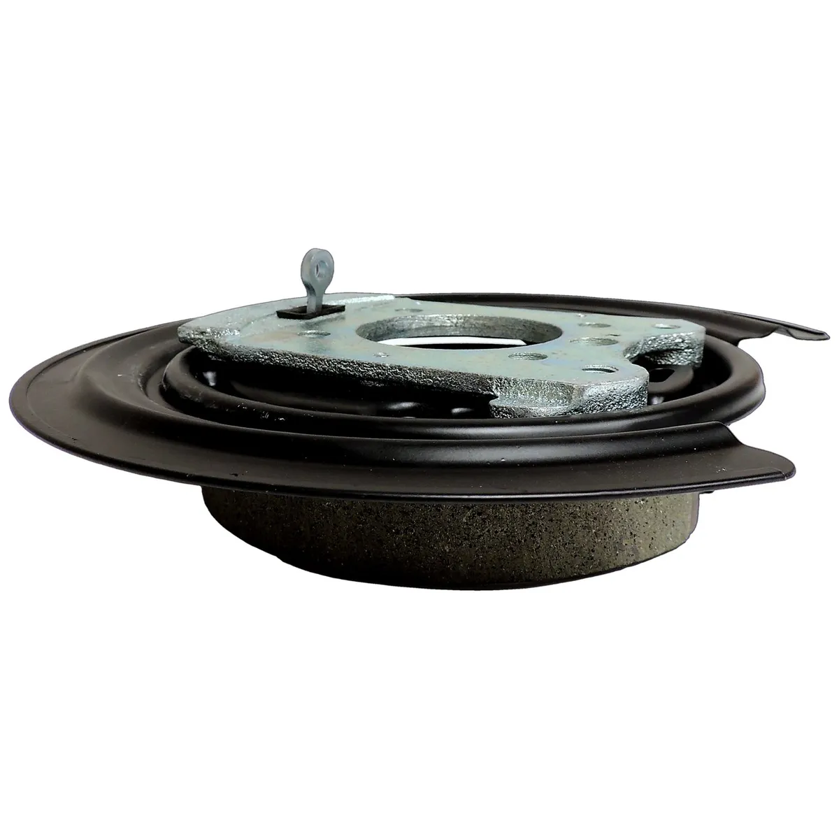 Blackunpainted Backing Plate Assembly Left or Right Rear Brake Backing Plate Assembly;includes Backing Plate w/ Shield And Parking Brake Shoes With All Hardware;ships Assembled;the Caliper Brackets Bolt to The Backing Plate;does Not Include a Wheel Speed product image