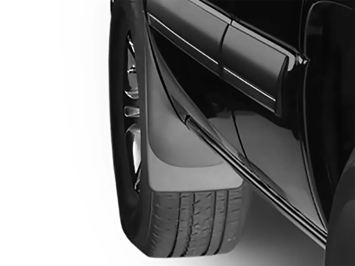 1999 - 2007 Chevrolet Silverado Black No Drill MudFlaps without Flares / 2000 - 2006 Chevrolet Suburban Black No Drill MudFlaps without Flares / 1999 - 2007 GMC Sierra Black No Drill MudFlaps without Flares product image