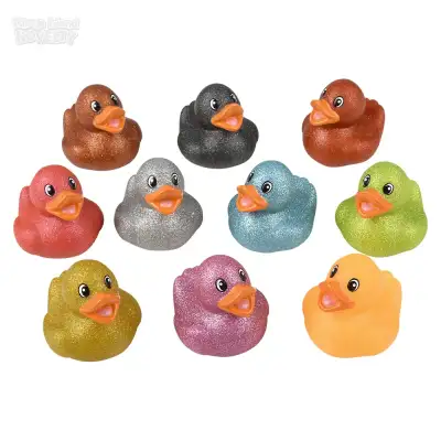 No Brand 2" Glitter Rubber Duck Assortment - Party Favor Pack