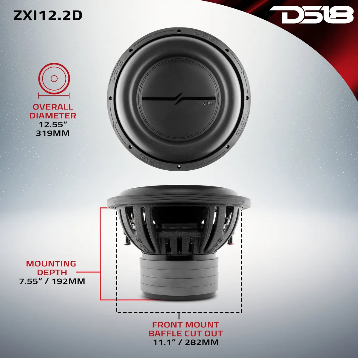 Zxi 12" High Excursion Subwoofer Quad Stacked Magnets | 1000w Rms Dvc 2-Ohm product image