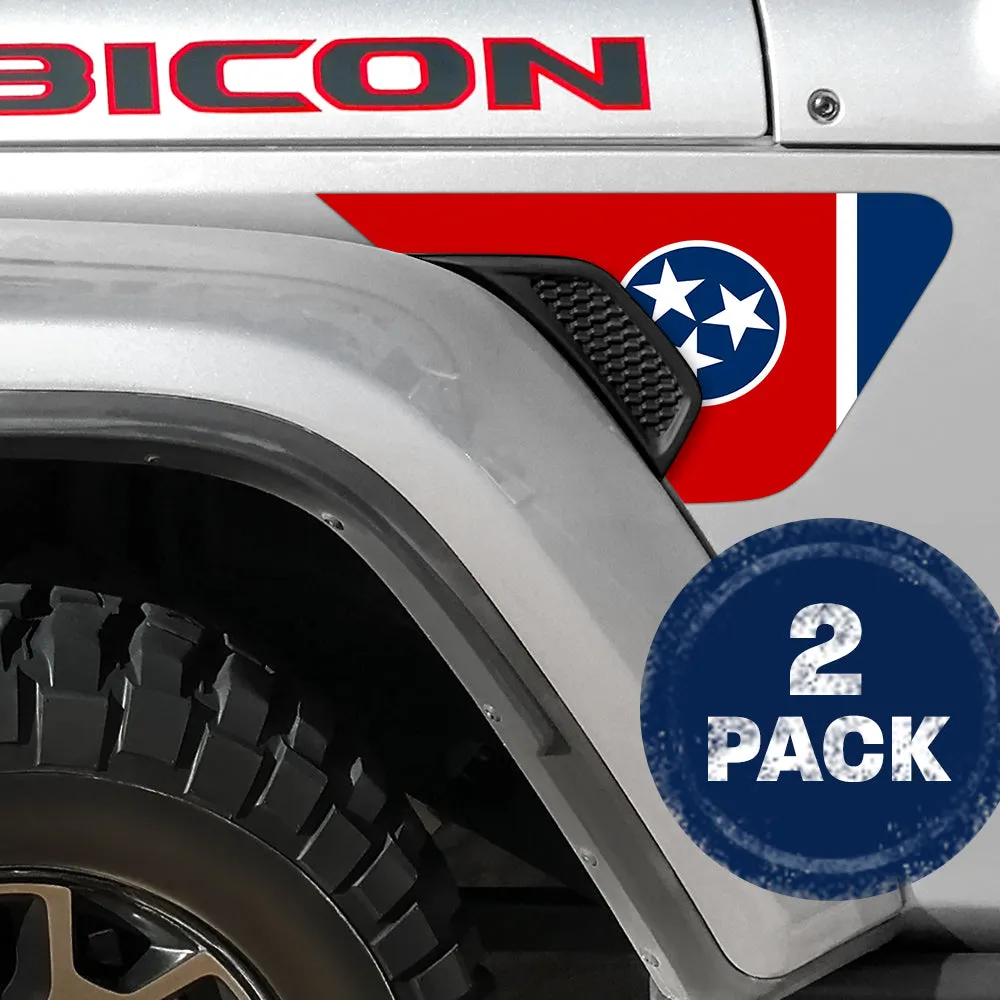 Tennesse State Flag 2pc Vinyl Fender Decal product image