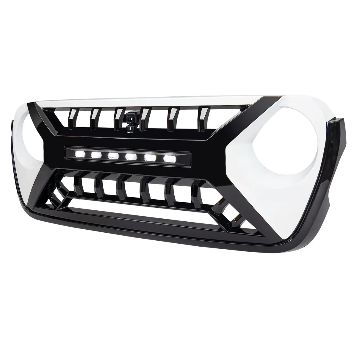 Armor Grille W/ Off-Road Lights - White & Black For 18+ Jeep Wrangler JL & Gladiator JT product image