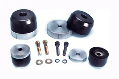Rock Jock Bump Stop Kit 97-06 Wrangler TJ/LJ/XJ/MJ Front Includes Polyurethane Bump Stops Aluminum Spacers Hardware RockJock 4x4