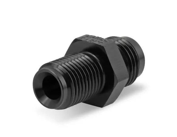 Earl's 1/2"-20 Inverted Flare Male w/ Long Thread to AN -6 Male Adapter Fitting - Black Anodized Aluminum product image