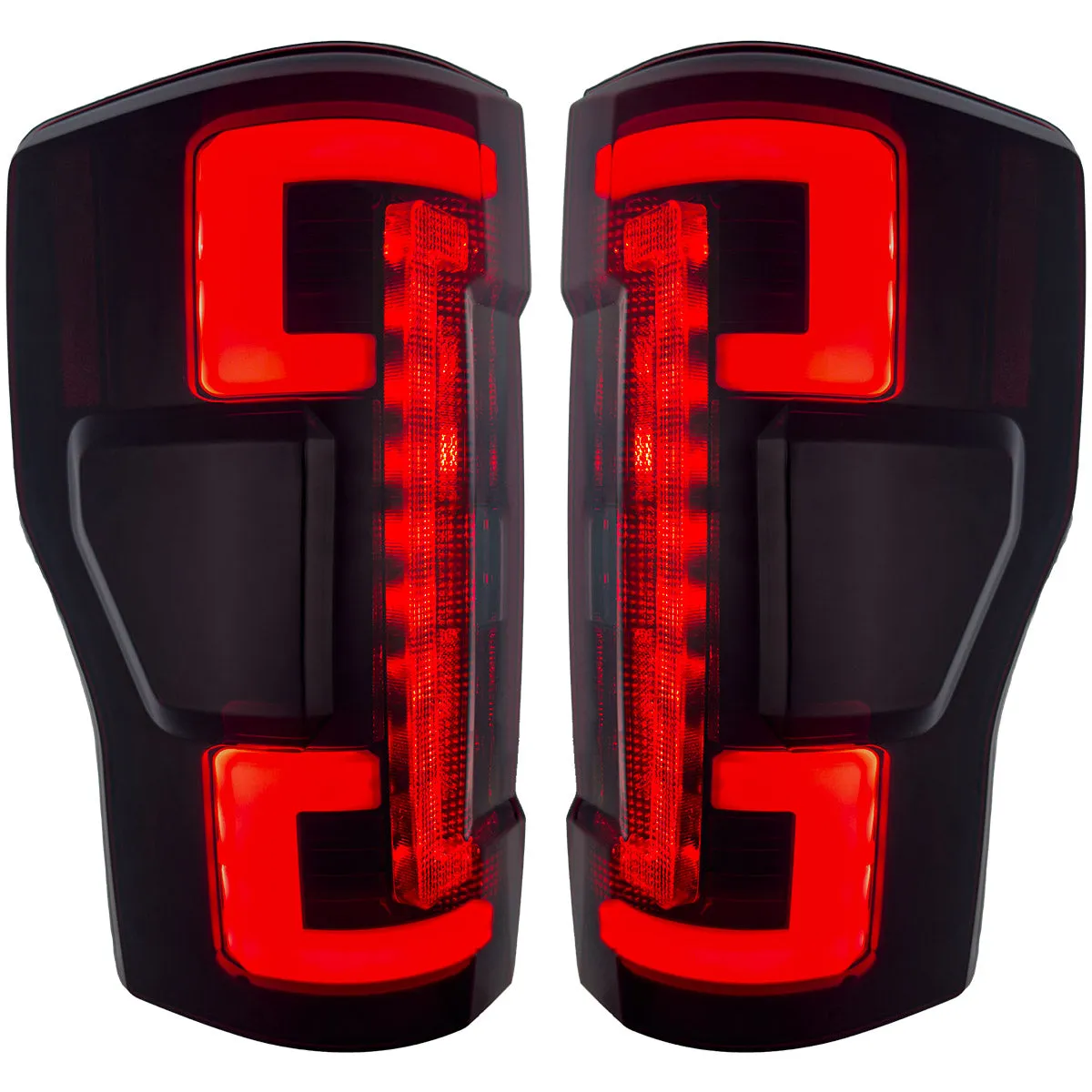 Ford Superduty F250 350 450 550 20-22 Replaces OEM LED Style Tail Lights With Blis Blind Spot Warning System Oled Tail Lights - Red Lens product image