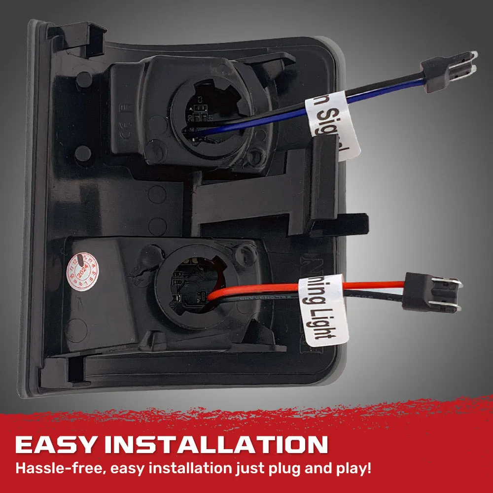 Ford 08-16 F250f350 Superduty Side Mirror Lenses 2-Piece Set w Ultra High-Power Amber Oled Running Lights Ultra High-Power Amber Scanning Oled Turn Signals - Smoked Lens product image