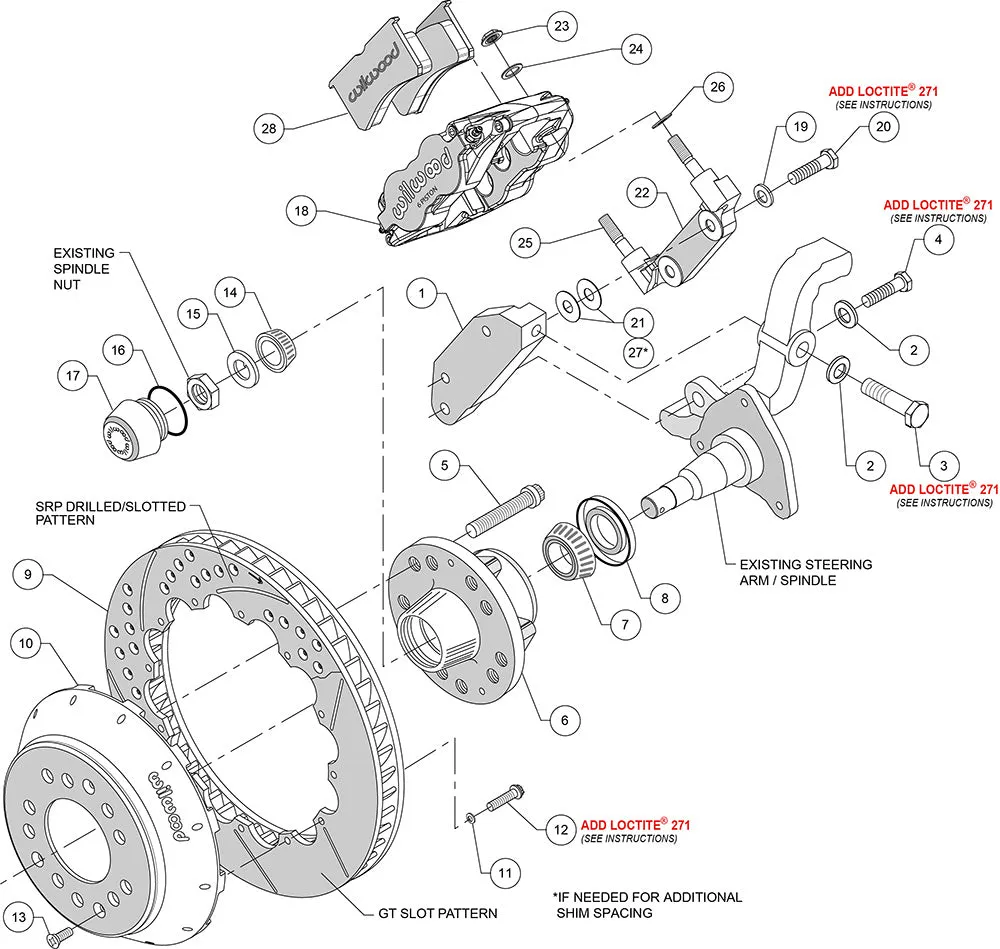 1968 - 1970 Ford, Mercury Forged Narrow Superlite 6R Big Brake Front Brake Kit (Hub) - 140-10219 product image