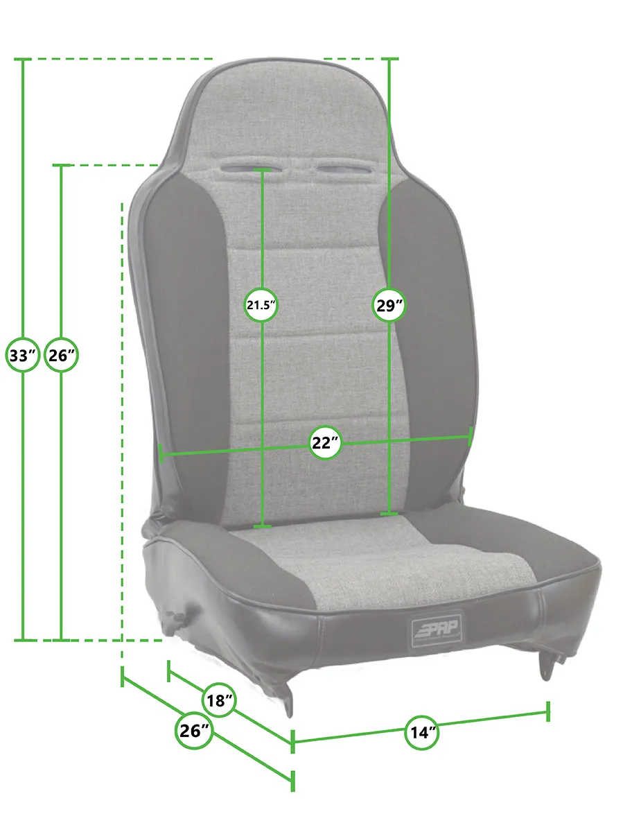 Enduro High Back Reclining Suspension Seat Driver Side Black and Red PRP Seats product image