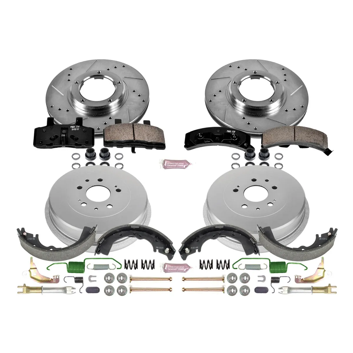 Z23 Evolution Sport Upgrade Kit: Drilled/Slotted Rotors; Carbon-Fiber Ceramic Pads W/Hardware; Coated Drums; Shoes W/Hold Down And Adjuster Kit product image