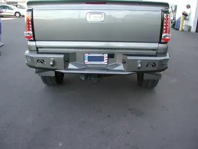 Fab Fours Heavy Duty Rear Bumper; 2 Stage Black Powder Coated; Incl. 0.75 in. D-Ring Mount;
